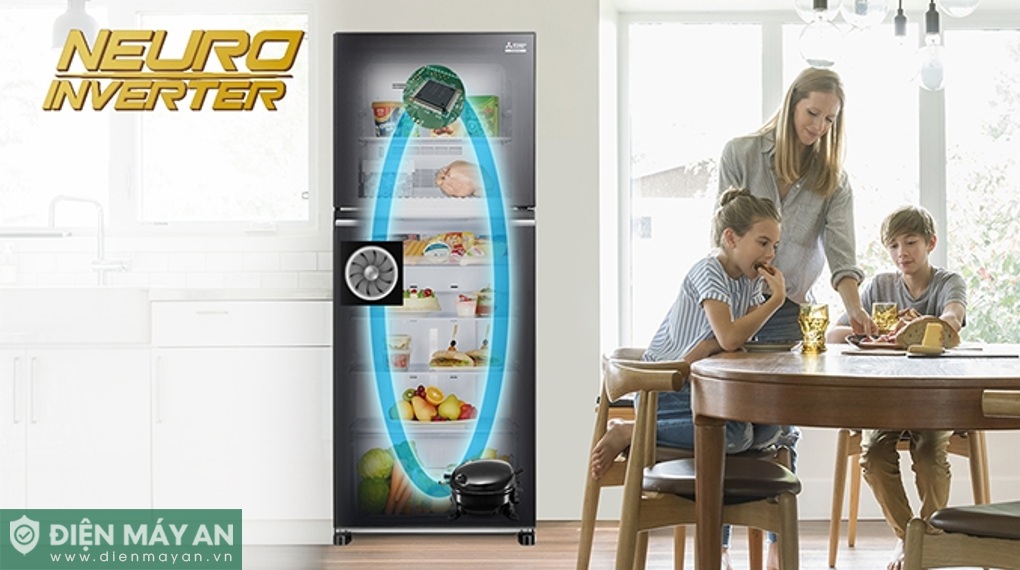 Tủ lạnh Mitsubishi Electric Inverter 344 lít MR-FX43EN-GBK-V